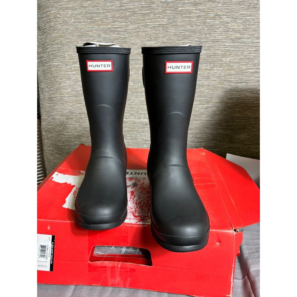 Hunter Black Matte Short Rain Boots
